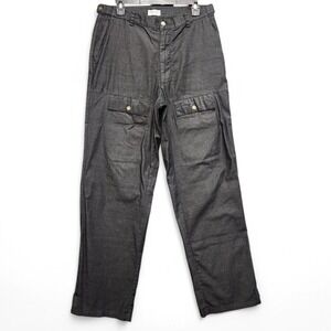 Ballin Tech Cargo Pants Mens 33x32‎ Charcoal Black Gray Baggy Wide Leg Stretch